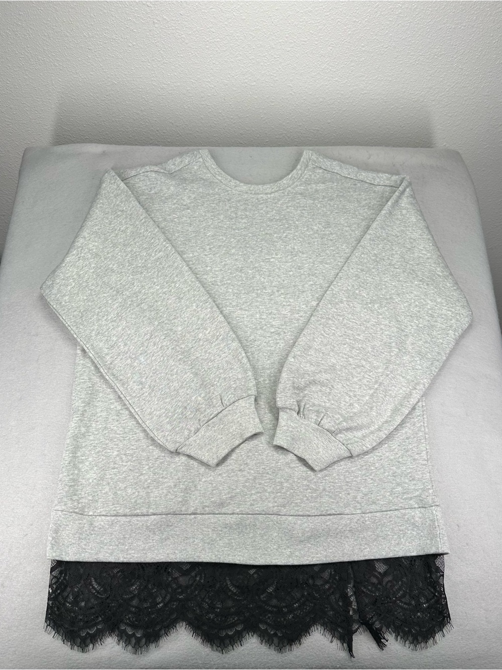 Anthropologie Pilcro Crew Lace Oversized Pullover Sweatshirt